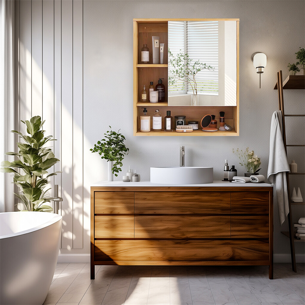 Xl Bathroom Wall Mirror Medicine Cabinet With Single Door And Adjustable Shelves view 6
