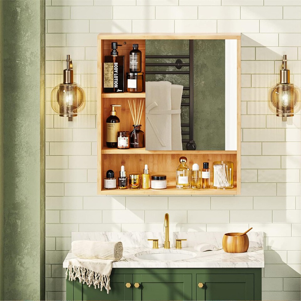Xl Bathroom Wall Mirror Medicine Cabinet With Single Door And Adjustable Shelves view 9