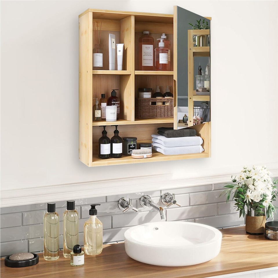 Xl Bathroom Wall Mirror Medicine Cabinet With Single Door And Adjustable Shelves view 10