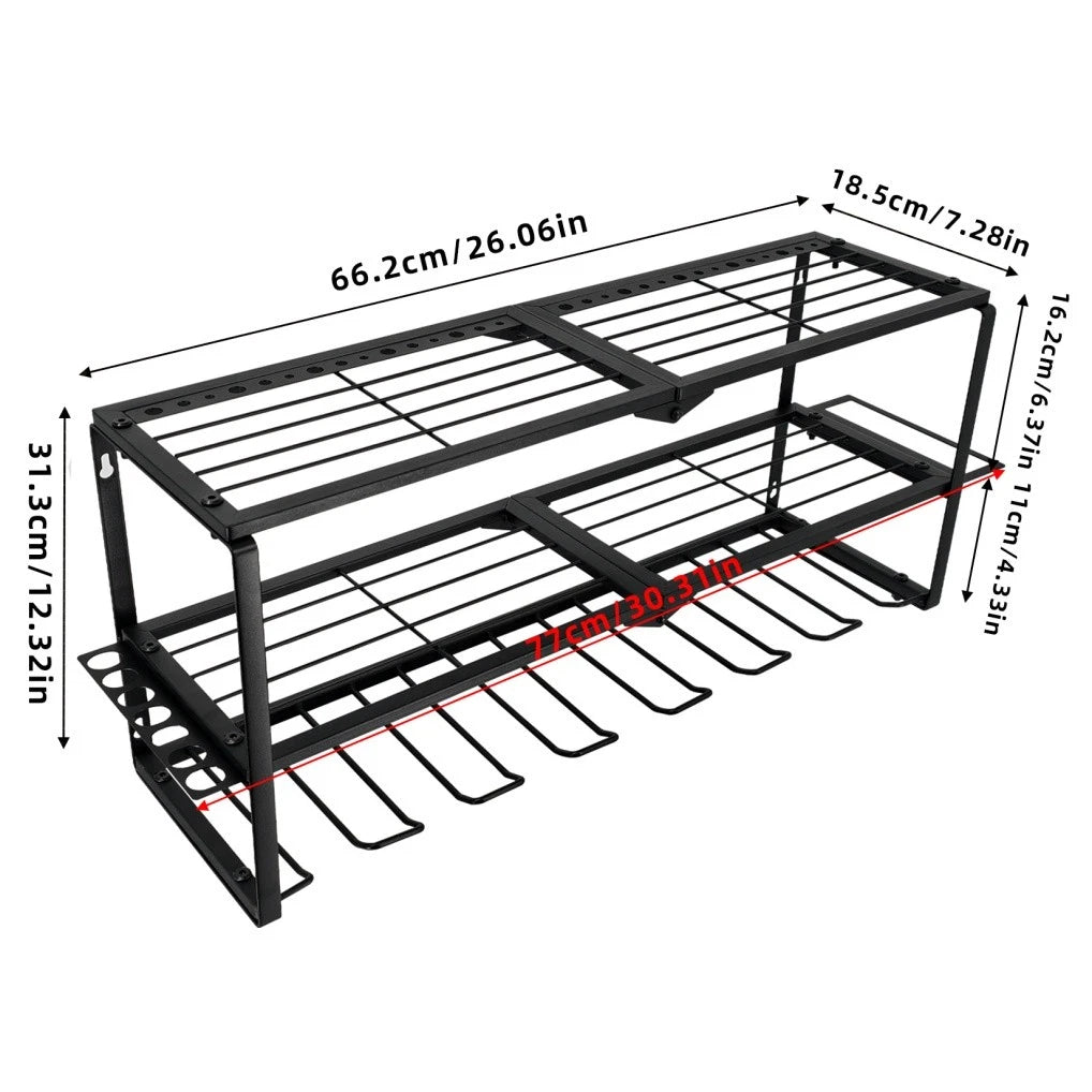 P&P Heavy Duty Power Tool Organizer with 7 Drill Holders Wall Mounted Garage view 3