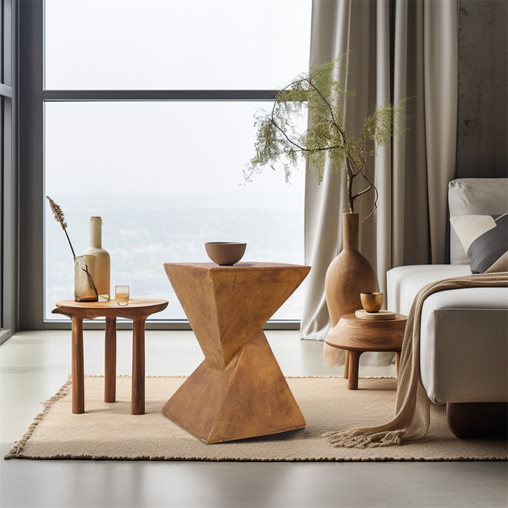 Twist Table Teak Root Shape Stool Pedestal Coffee Table view 7
