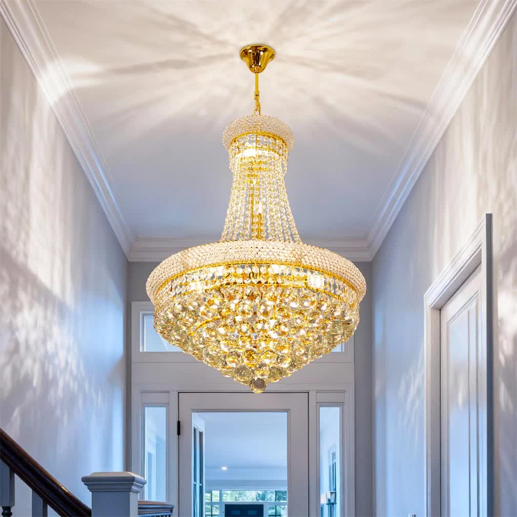 Luxury Empire Gold Crystal Chandelier Ceiling Light view 3