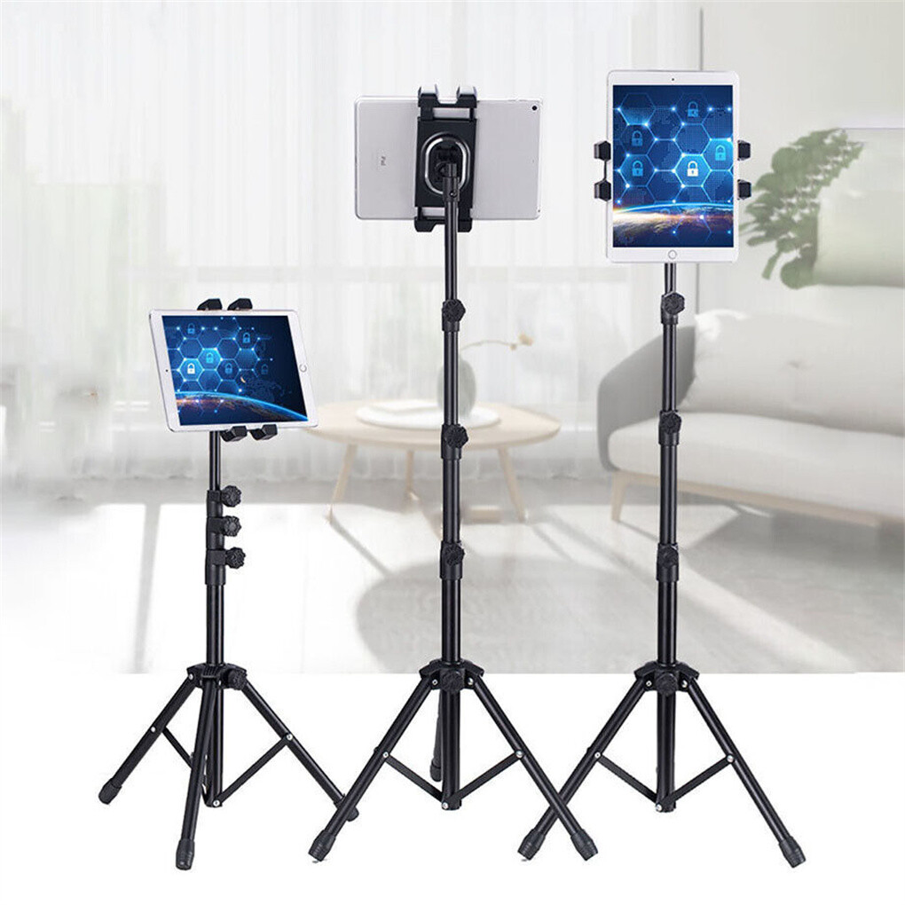 Adjustable 4.7-12.9" Stable Tripod Floor Stand Lazy Tablet Mount Holder for iPad view 2