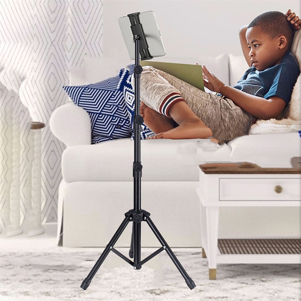 Adjustable 4.7-12.9" Stable Tripod Floor Stand Lazy Tablet Mount Holder for iPad view 6
