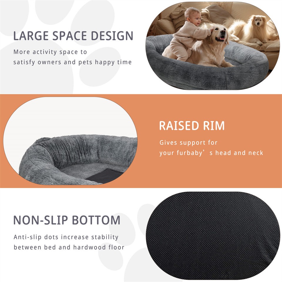 Xxxl Human-Sized Dog Bed Washable Orthopedic Pet Bed Bean Bag With Soft Blanket view 9