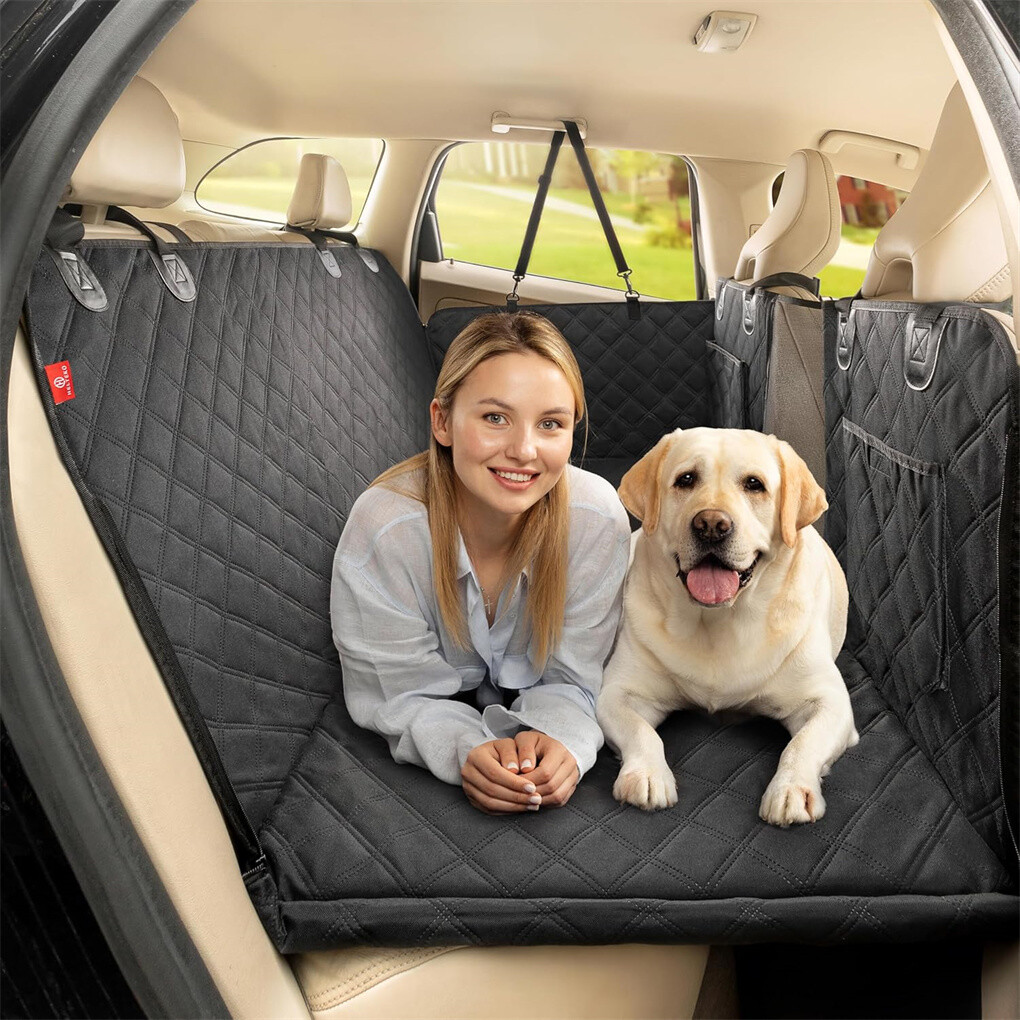 Large Dogs Back Seat Extender Waterproof Dog Hammock Car Seats with Hard Bottom view 2