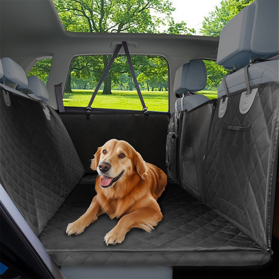Large Dogs Back Seat Extender Waterproof Dog Hammock Car Seats with Hard Bottom view 3
