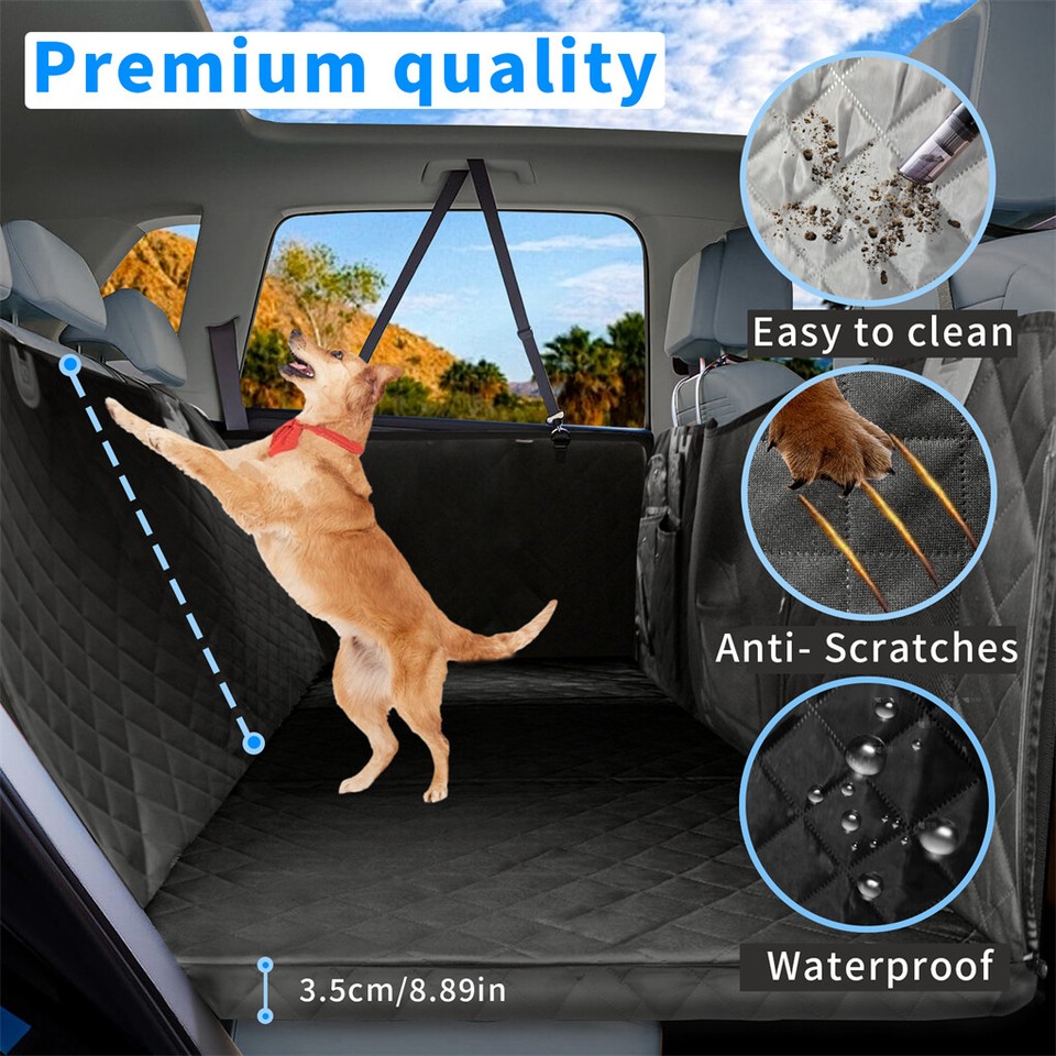 Large Dogs Back Seat Extender Waterproof Dog Hammock Car Seats with Hard Bottom view 8
