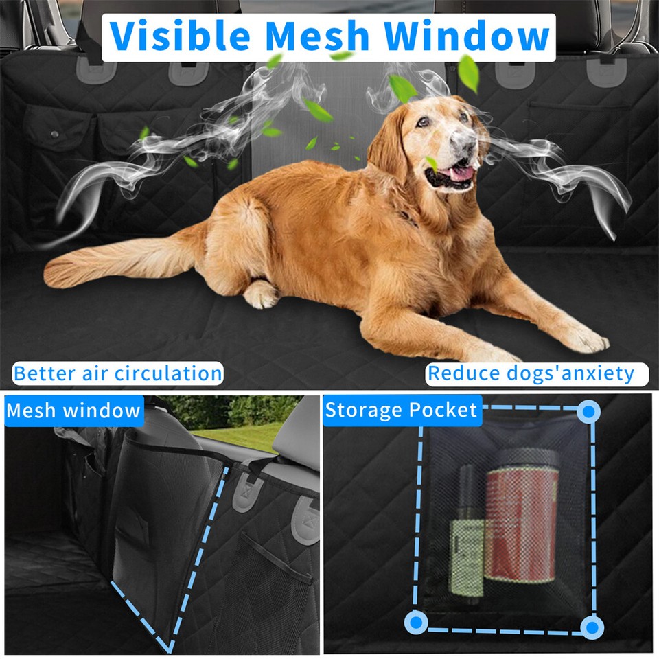 Large Dogs Back Seat Extender Waterproof Dog Hammock Car Seats with Hard Bottom view 9