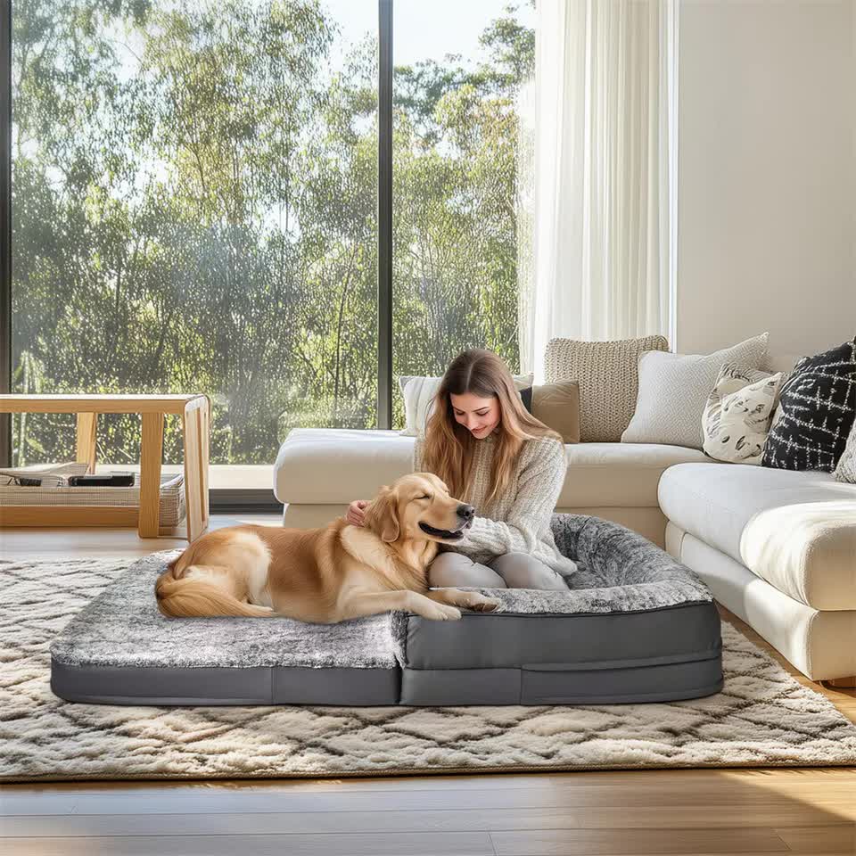 XL Human Sized Dog Bed Foldable Orthopedic Pet Dog Sofa Couch Comfy Big Bean Bed view 3