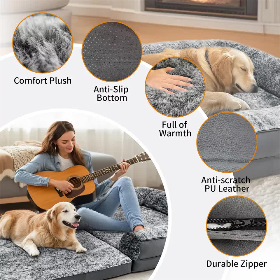 XL Human Sized Dog Bed Foldable Orthopedic Pet Dog Sofa Couch Comfy Big Bean Bed view 13