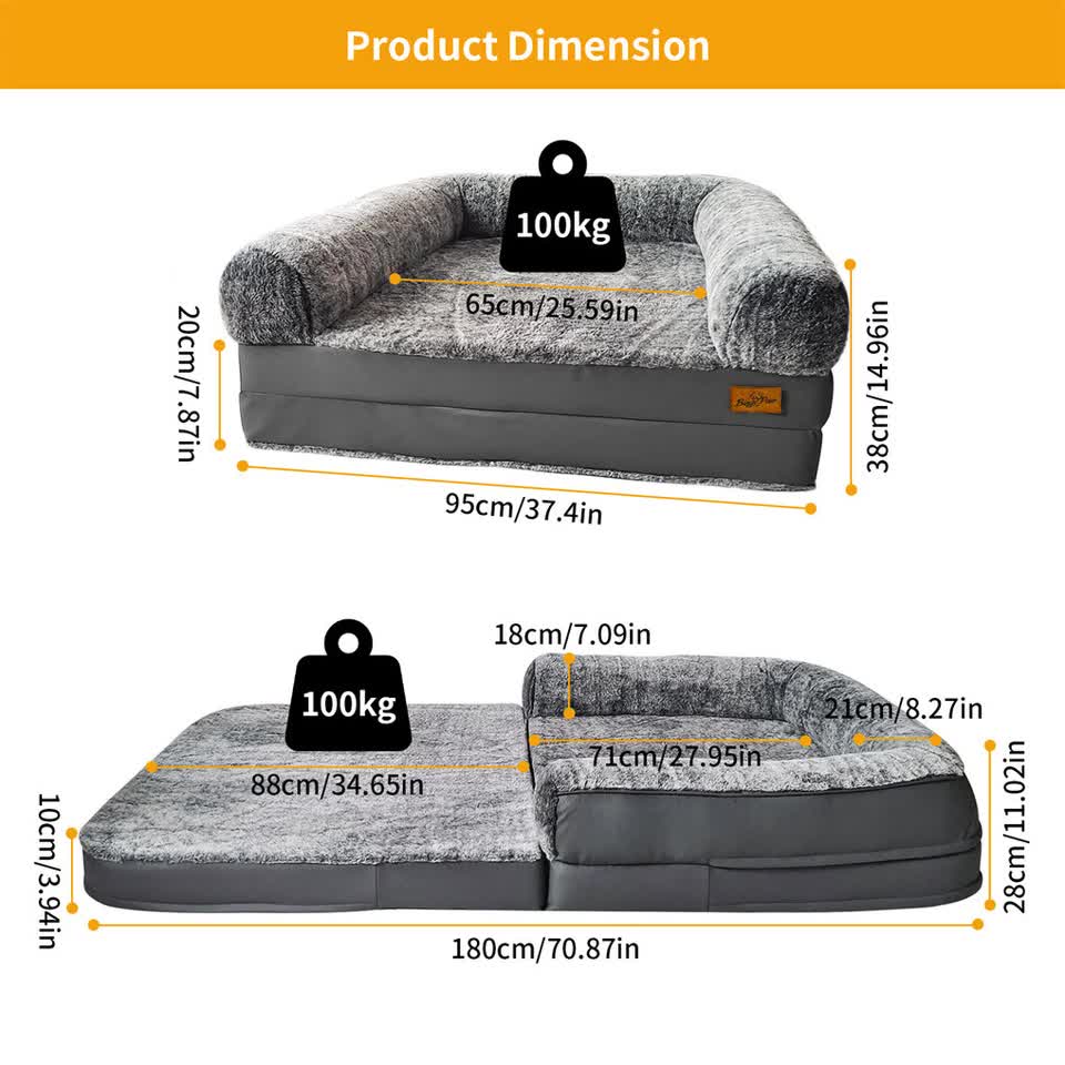 XL Human Sized Dog Bed Foldable Orthopedic Pet Dog Sofa Couch Comfy Big Bean Bed view 14