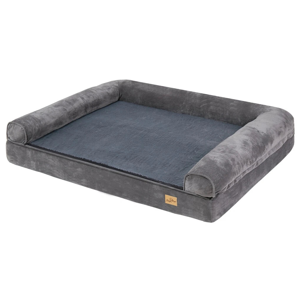 Deluxe Plush Orthopedic Dog Bed XXL - Waterproof Bolstered Sofa Bed for Large