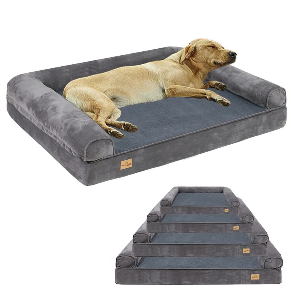 Medium Orthopedic Dog Bed with Bolster Comfort Mattress view 2