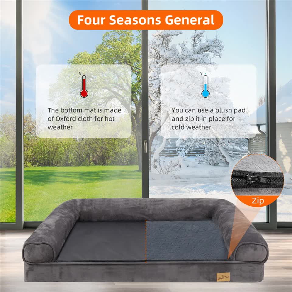 Medium Orthopedic Dog Bed with Bolster Comfort Mattress view 5