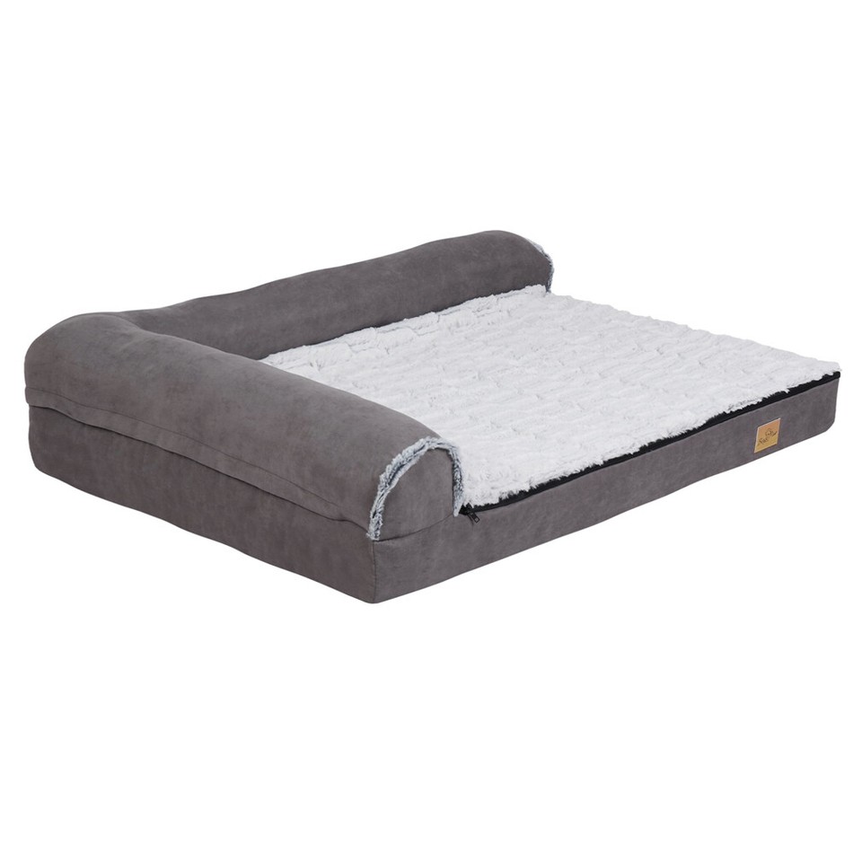 L-Shaped Dog Bed with Bolstered Cushion & Neck Care(2XL) view 2