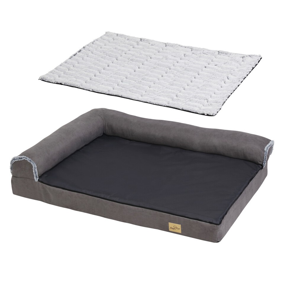 L-Shaped Dog Bed with Bolstered Cushion & Neck Care(2XL) view 3