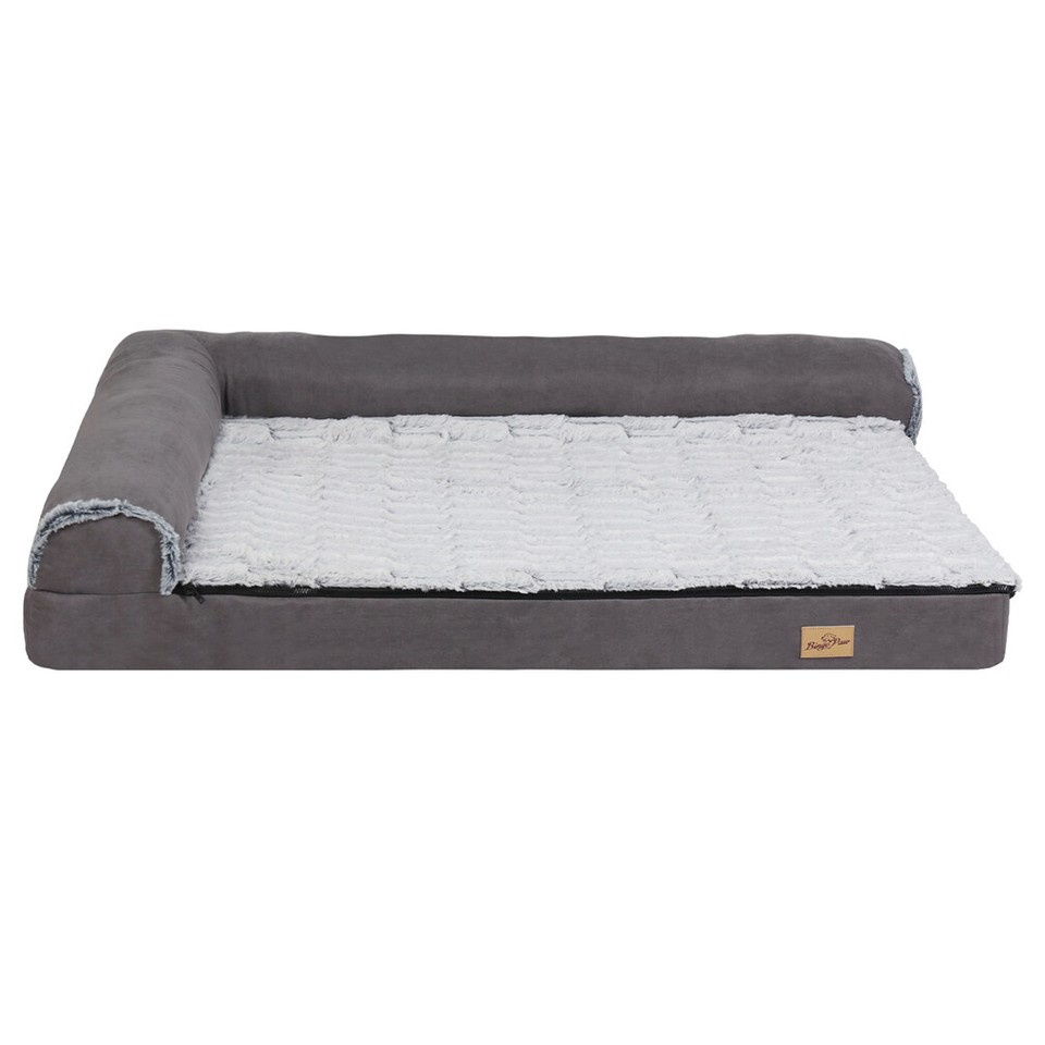 Jumbo Orthopedic Dog Bed Sofa Lounge - Raised High Bolster Pet Bed with