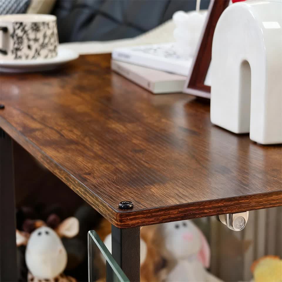 Anti-Bite Glass Indoor Dog Cage - Modern Furniture Style Dog Kennel End Table view 10