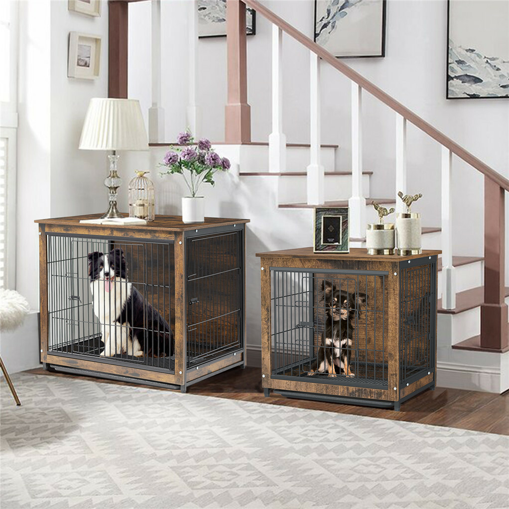 Wooden Pet Crate & Dog Cage End Table view 2