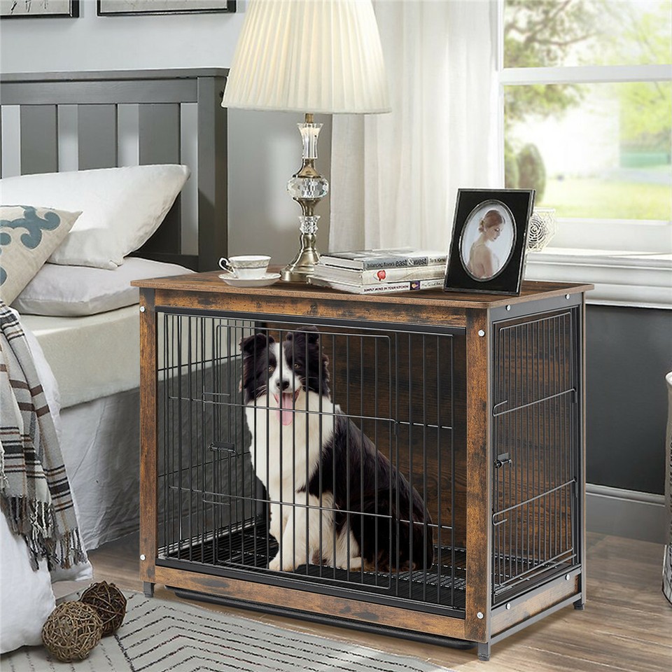 Wooden Pet Crate & Dog Cage End Table view 3