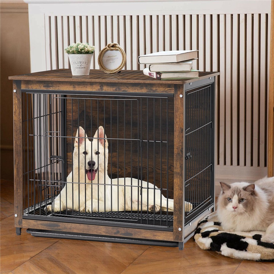 Wooden Pet Crate & Dog Cage End Table view 6