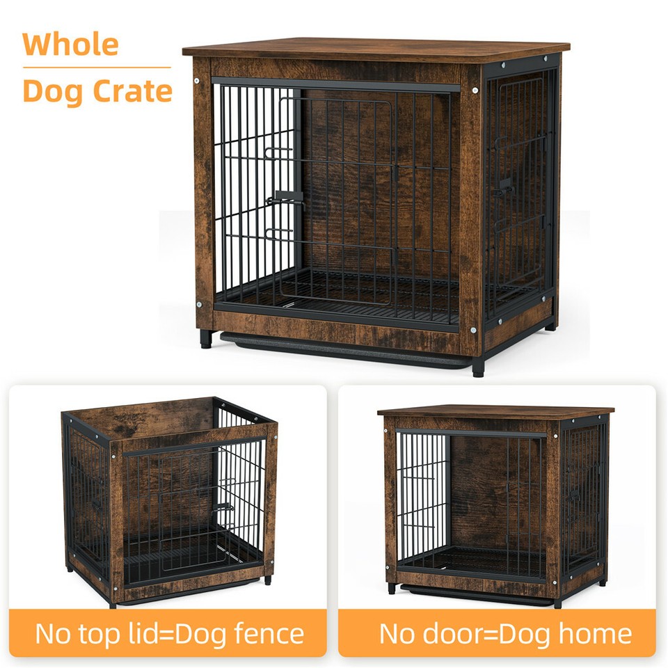 Wooden Pet Crate & Dog Cage End Table view 7