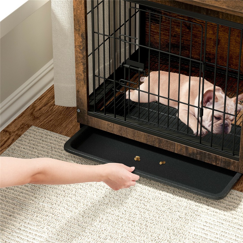 Wooden Pet Crate & Dog Cage End Table view 8