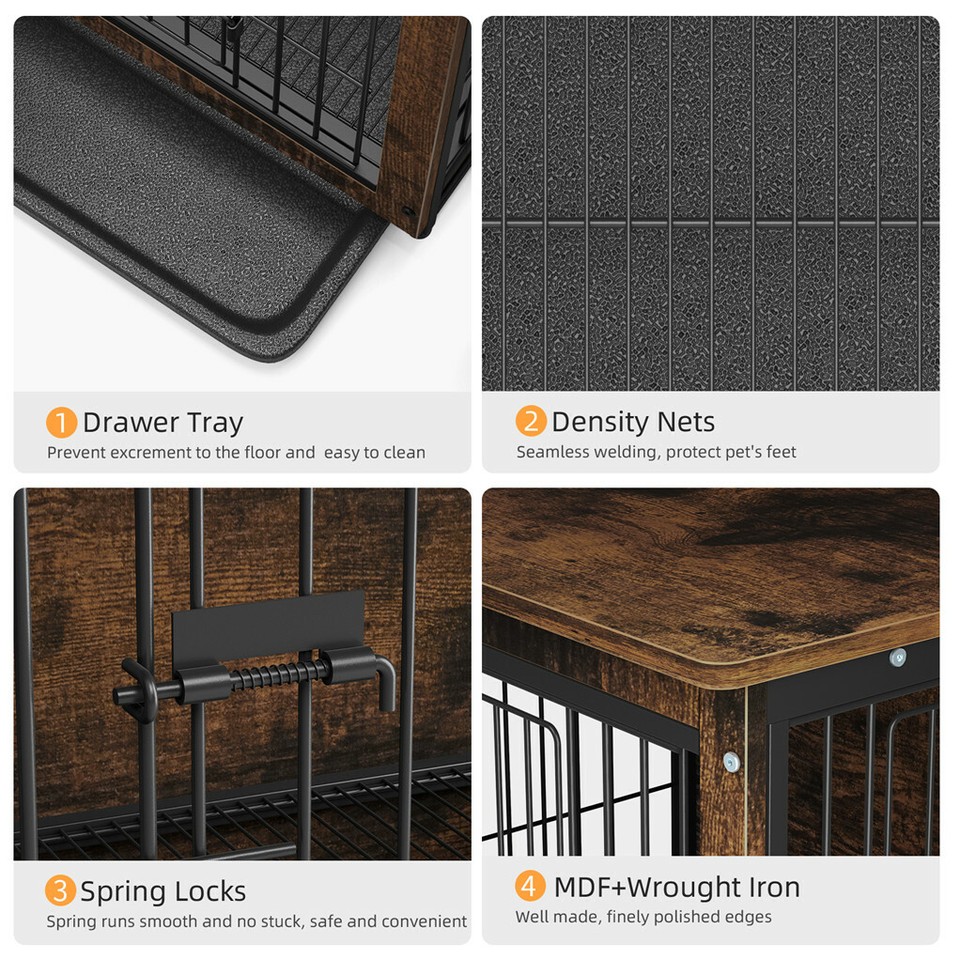 Wooden Pet Crate & Dog Cage End Table view 9