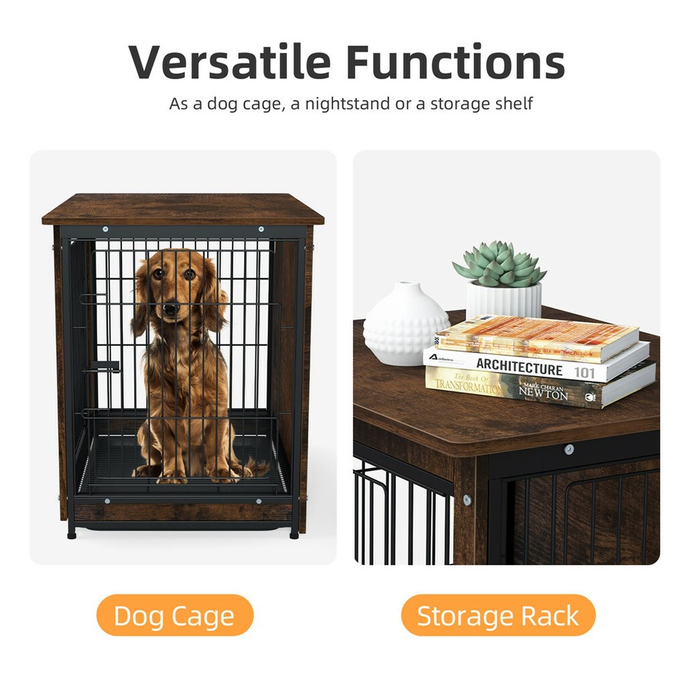 Wooden Pet Crate & Dog Cage End Table view 10