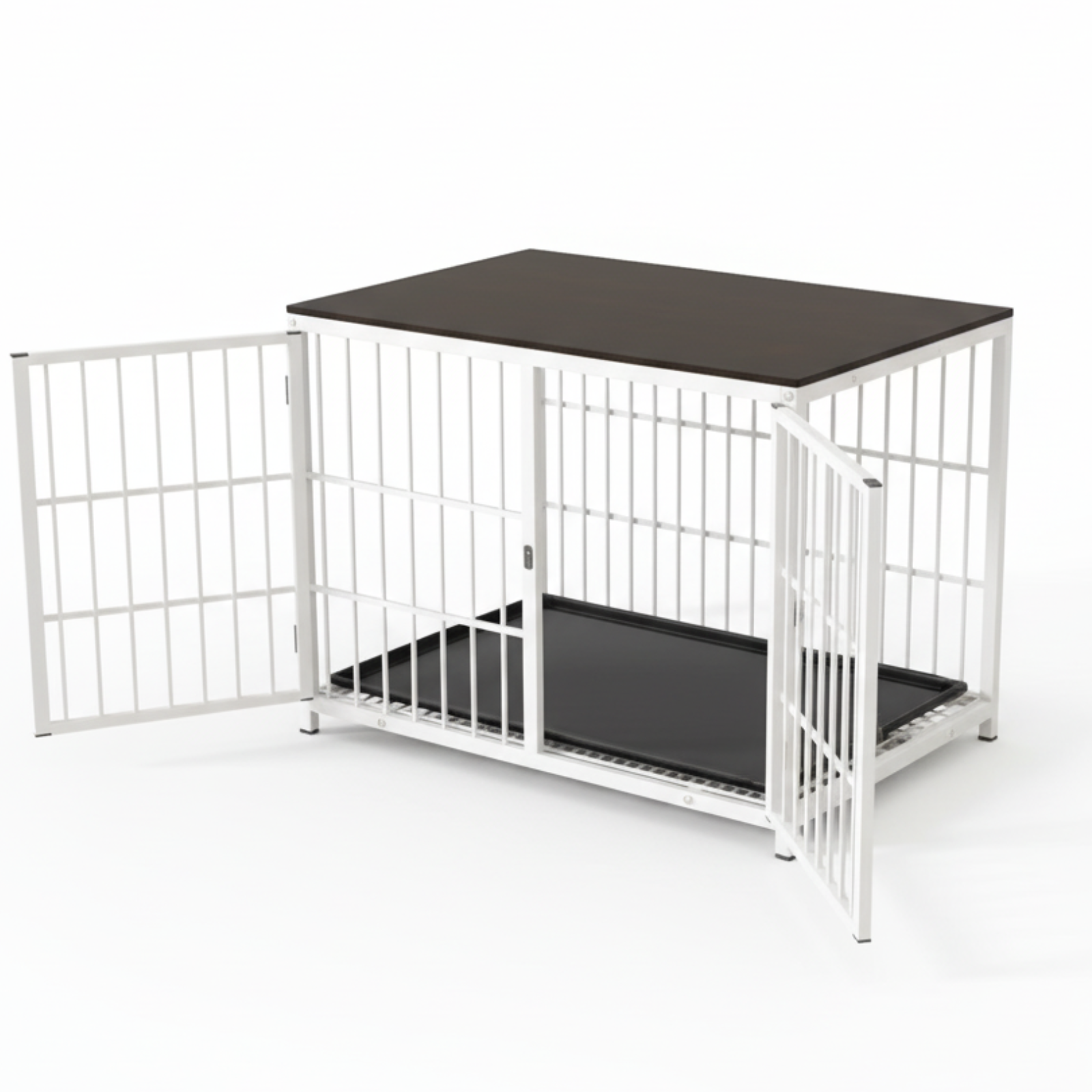 P&P White Walnut XL Dog Crate with Furniture Style Top
