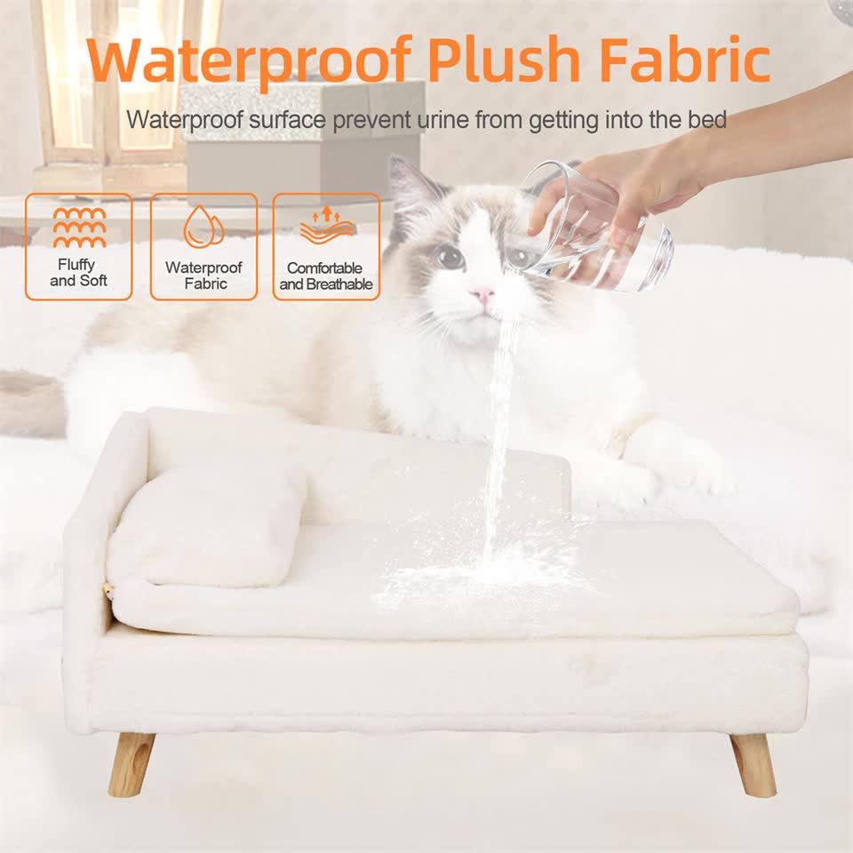 Luxurious Rectangular Pet Sofa Bed with Anti-Skid Base view 7