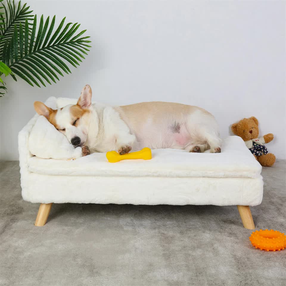 Luxurious Rectangular Pet Sofa Bed with Anti-Skid Base view 2