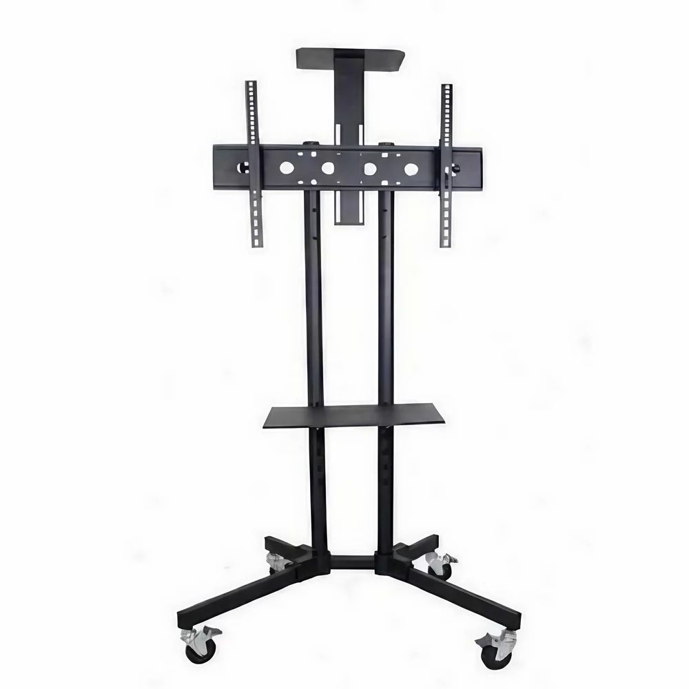 32-72" Rolling Tv Stand Mount W Dvd Storage Top Shelf Tv Bracket Trolley Casters — image 1