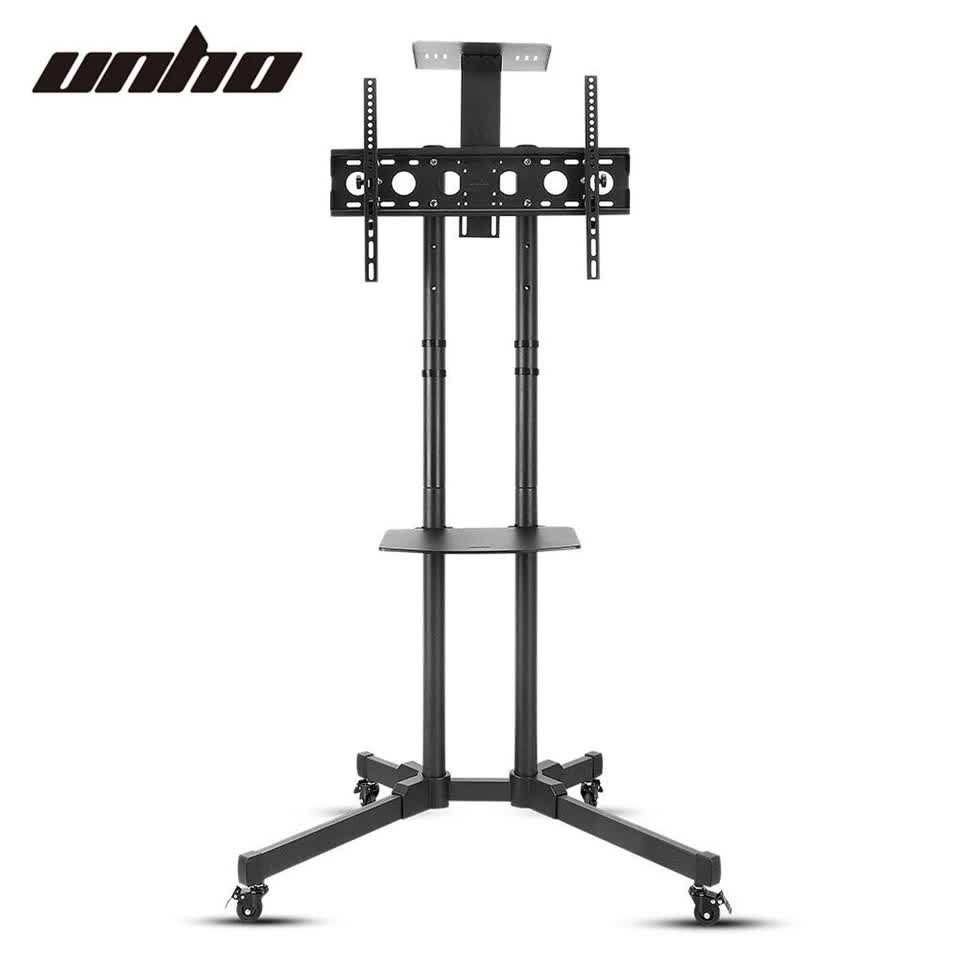 32-72" Rolling Tv Stand Mount W Dvd Storage Top Shelf Tv Bracket Trolley Casters view 3
