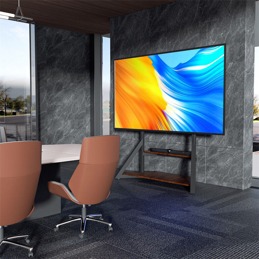 Reinforced Metal 40-100" Tv Floor Stand 2 Tier Shelf Tv Mount Adjustable Height view 3