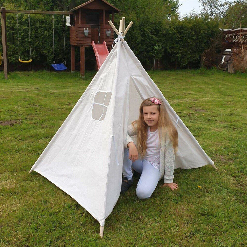 Folding Kids Tent Wigwam Teepee Childrens Play House Indoor Outdoor Girls Boys view 5