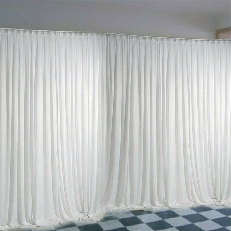 3mx6m 10ft Silk White Backdrop Drapes Curtain Wedding Ceremony Party Home view 8