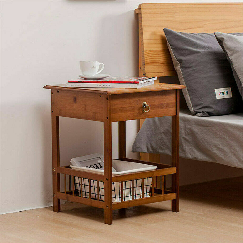 Classic Bedside Table Drawer Side Table Living Room Coffee Tea End Table view 3