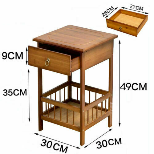 Classic Bedside Table Drawer Side Table Living Room Coffee Tea End Table view 5