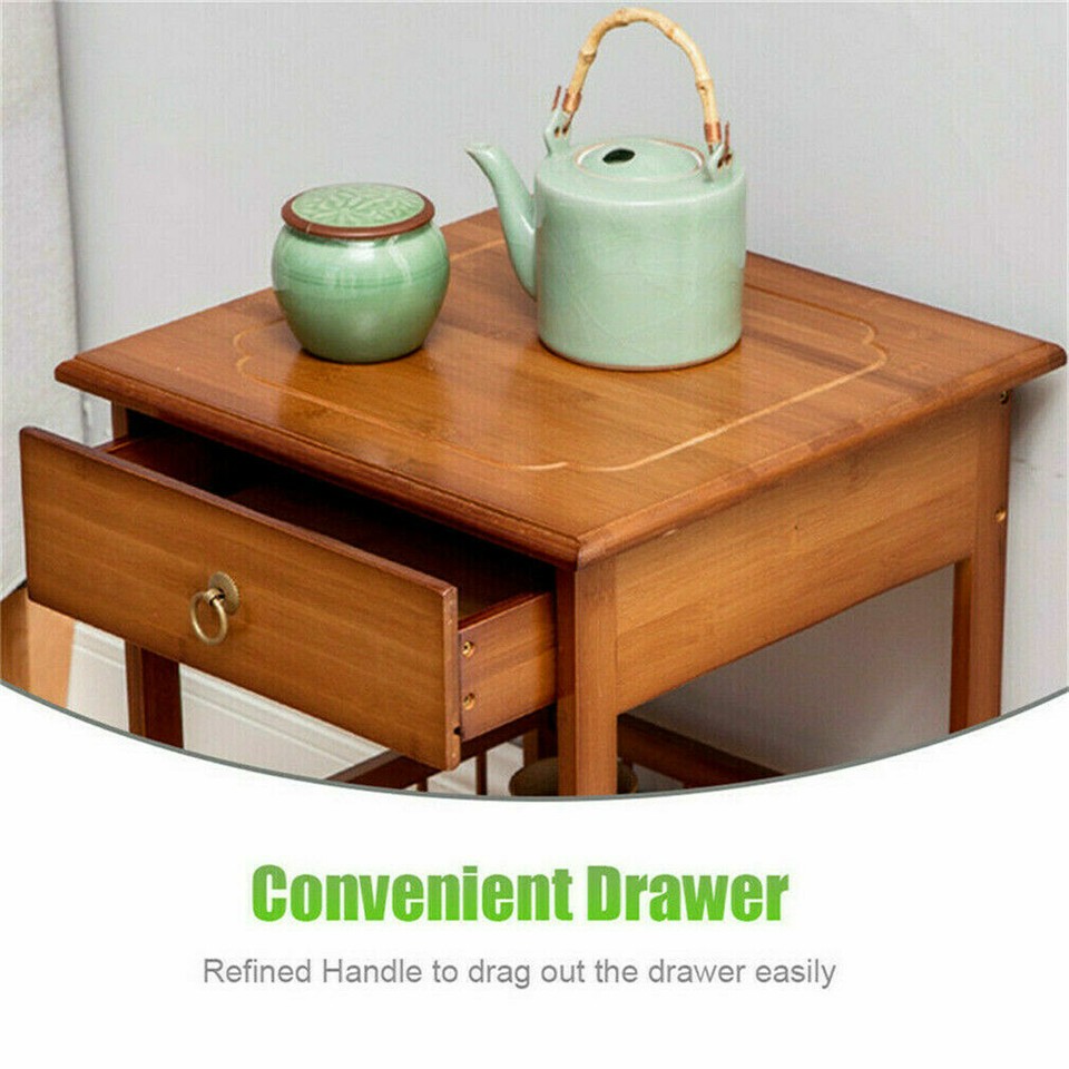 Classic Bedside Table Drawer Side Table Living Room Coffee Tea End Table view 9