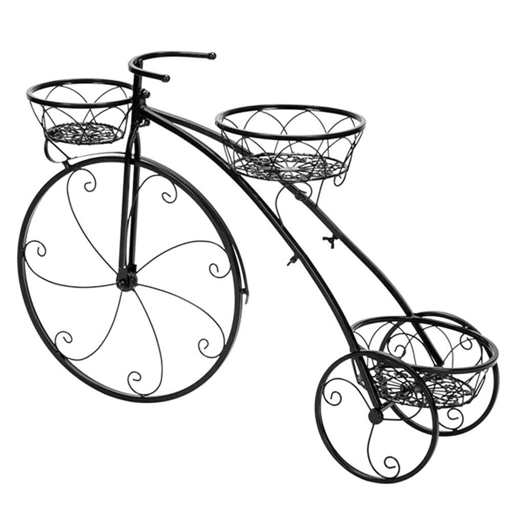 3 Tier Bicycle Style Flower Pots Indoor Outdoor Garden Shelf Rack Metal Plant view 5