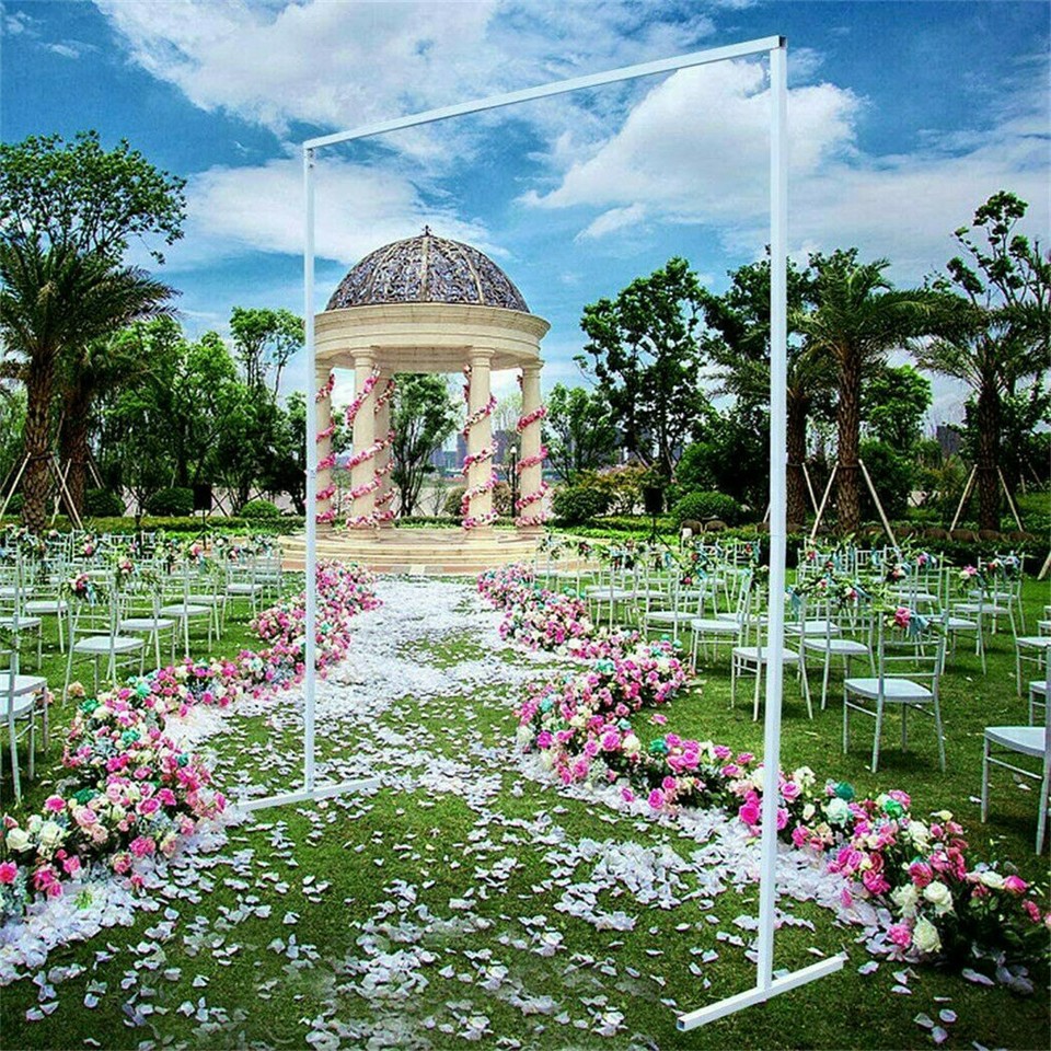 3x3M Square Wedding Arch Stand Metal Wedding Backdrop Decor White Flower Stand view 3