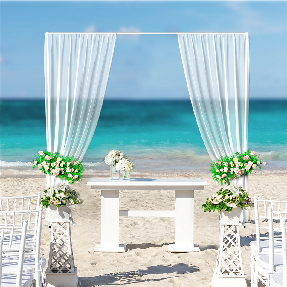 3x3M Square Wedding Arch Stand Metal Wedding Backdrop Decor White Flower Stand view 5