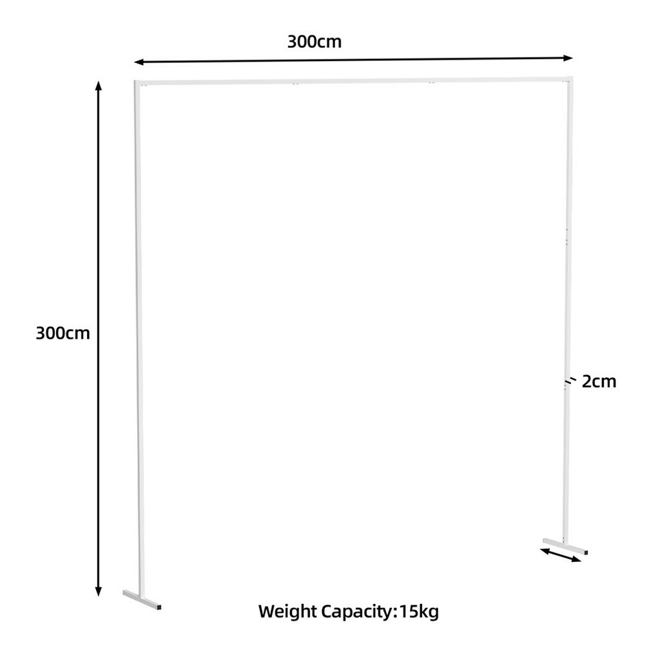3x3M Square Wedding Arch Stand Metal Wedding Backdrop Decor White Flower Stand view 6