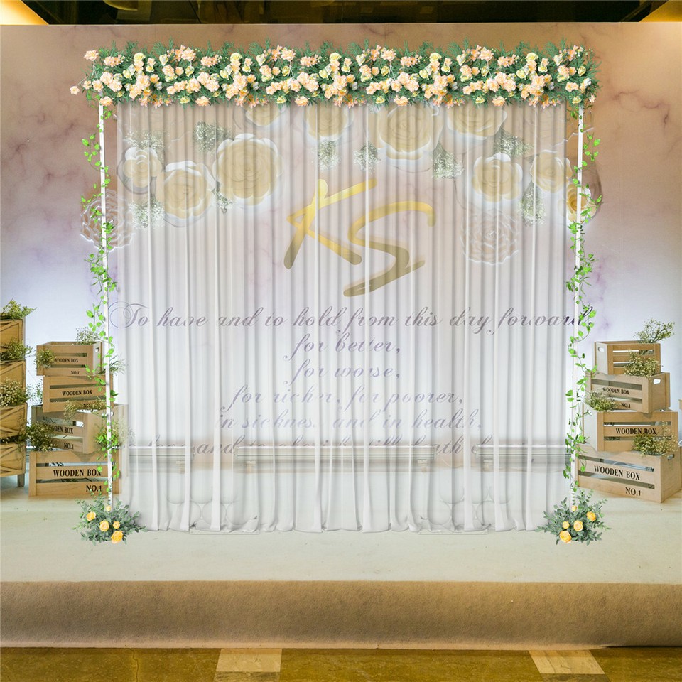 3x3M Square Wedding Arch Stand Metal Wedding Backdrop Decor White Flower Stand view 9