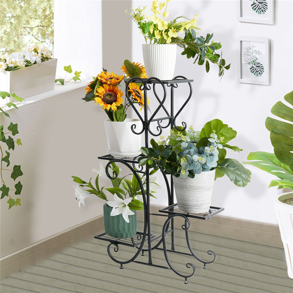4-Tier Heavy Duty Plant Potted Stand Flower Planters Display Rack Outdoor Indoor view 3
