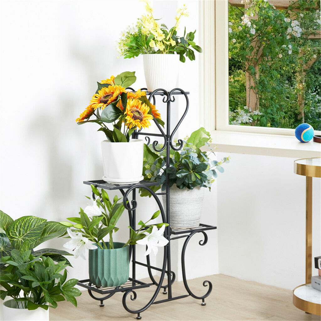 4-Tier Heavy Duty Plant Potted Stand Flower Planters Display Rack Outdoor Indoor view 5