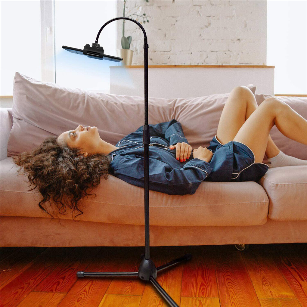 Universal Tripod Floor Stand Holder Adjustable Gooseneck For iPad iPhone Tablet view 2