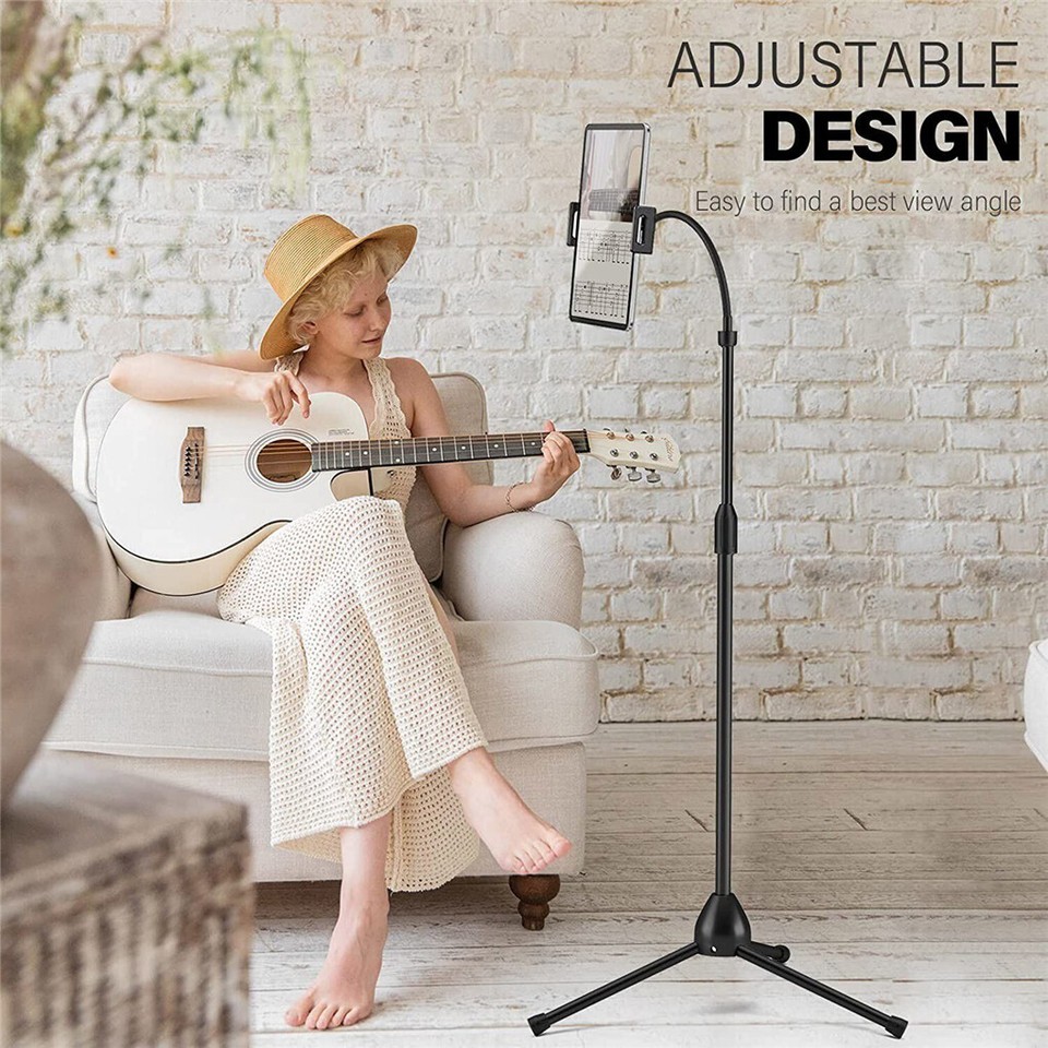 Universal Tripod Floor Stand Holder Adjustable Gooseneck For iPad iPhone Tablet view 4